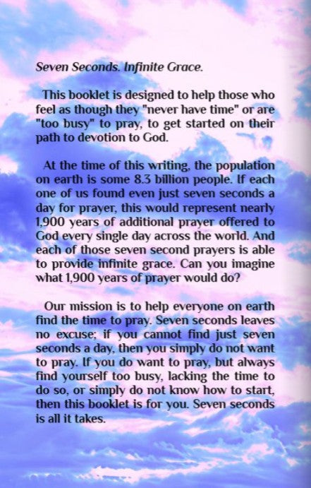 "Seven Seconds. Infinite Grace." Booklet