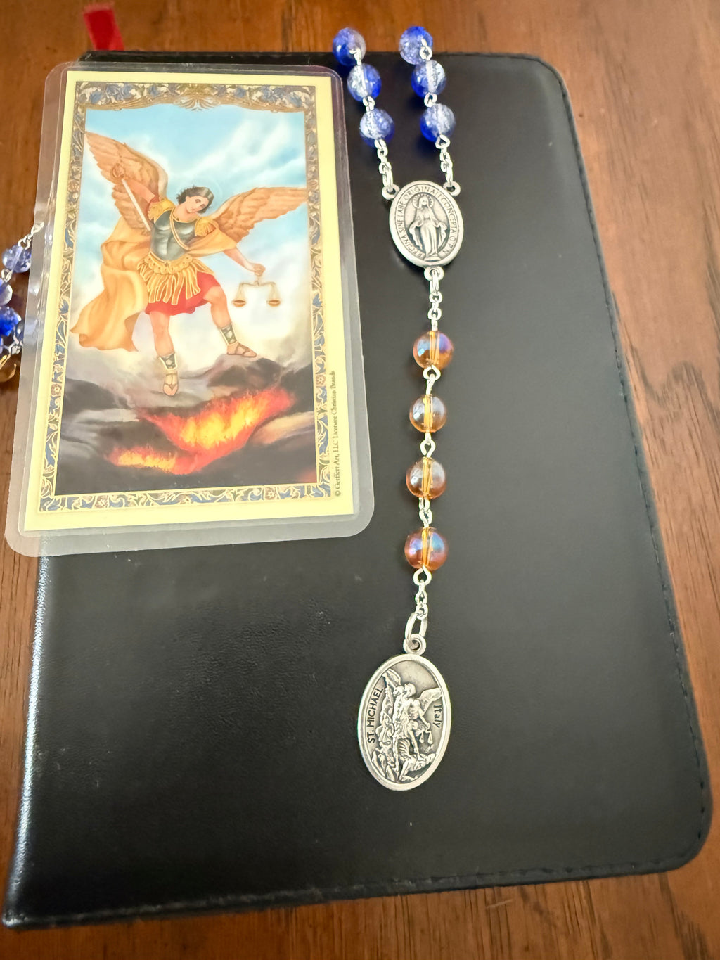 Saint Michael Chaplet (Orange/Blue)