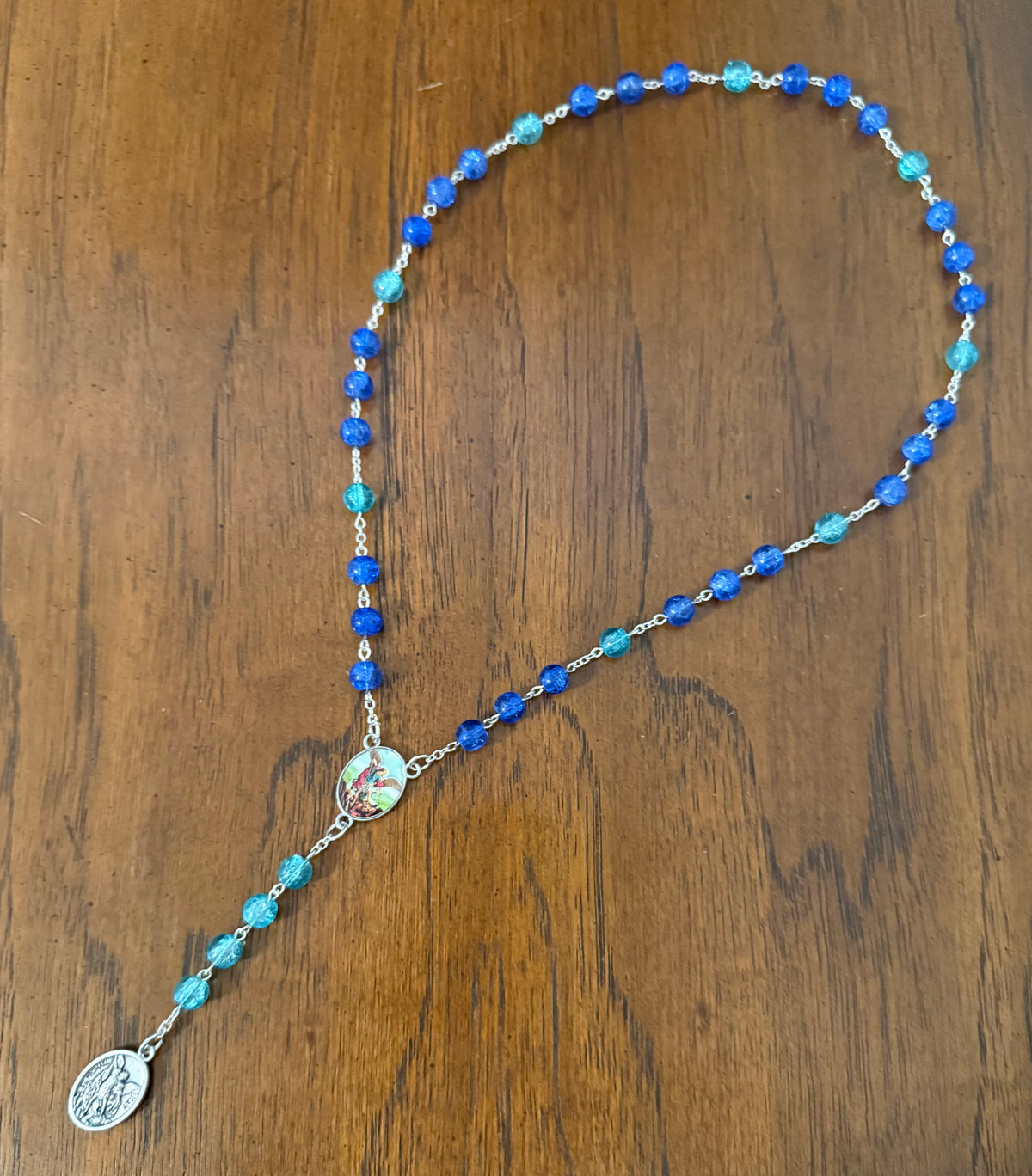 Saint Michael Chaplet (Aquamarine)