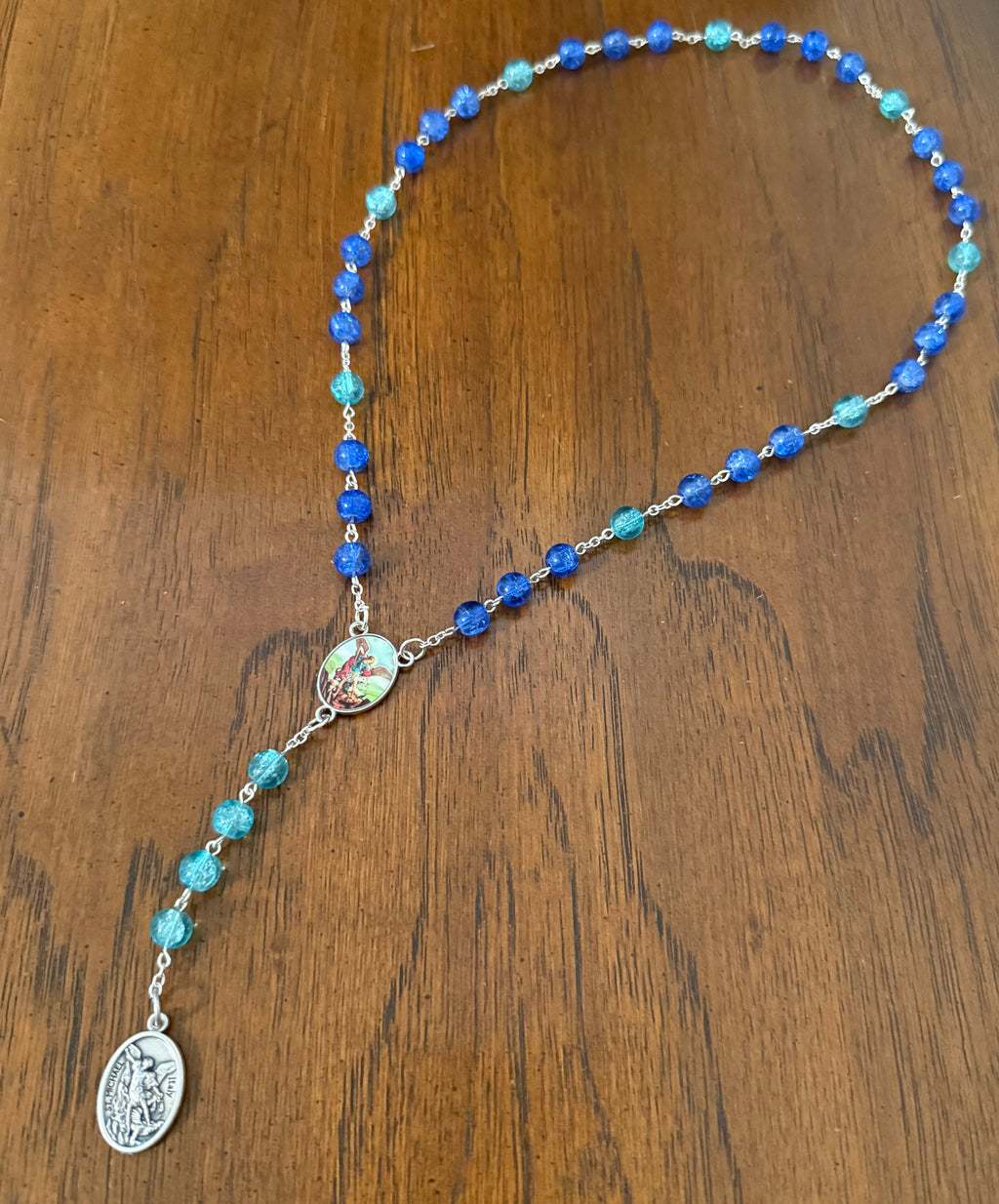 Saint Michael Chaplet (Aquamarine)