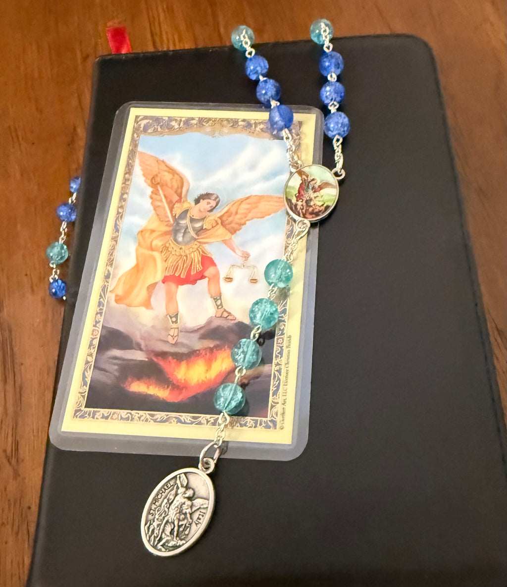 Saint Michael Chaplet (Aquamarine)