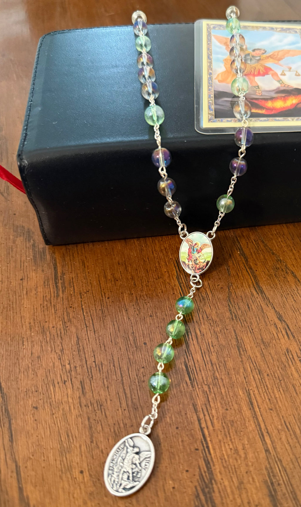 Saint Michael Chaplet (Green/Purple)
