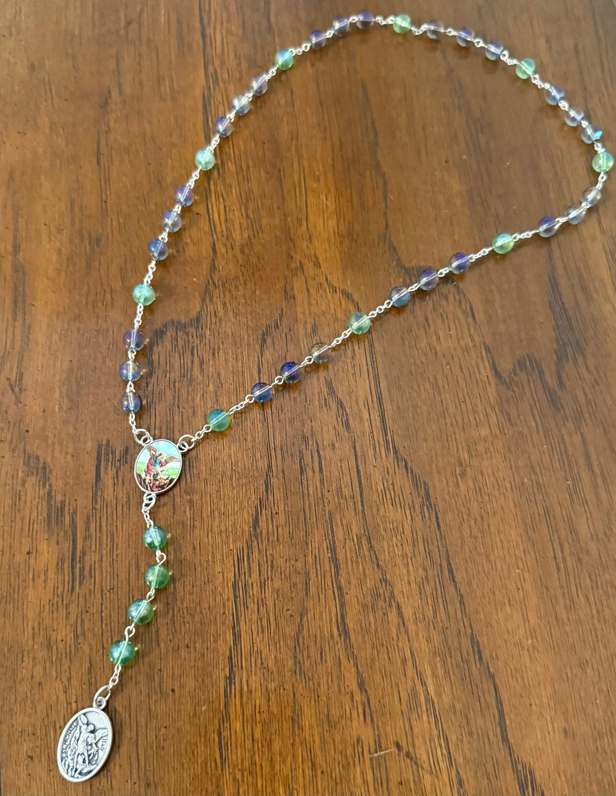 Saint Michael Chaplet (Green/Purple)